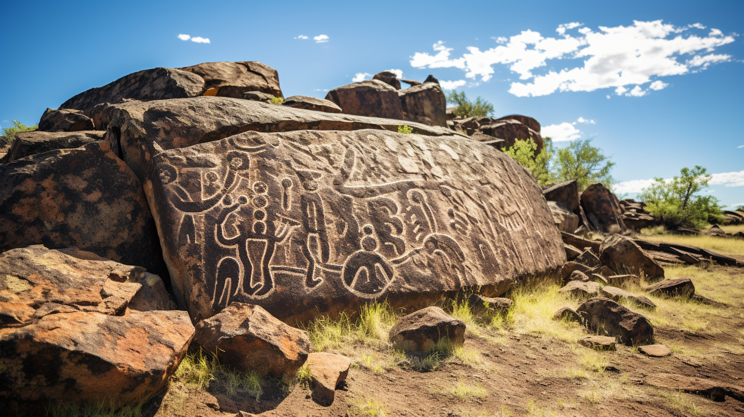 ancient petroglyphs at Rock Art Ranch