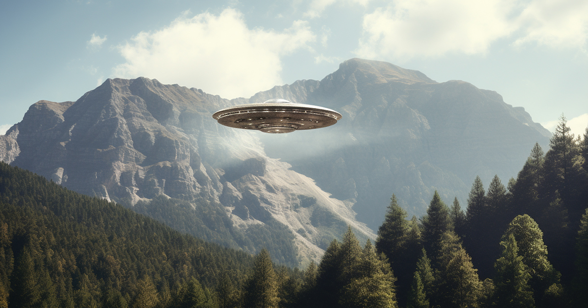 ufo over mountain top